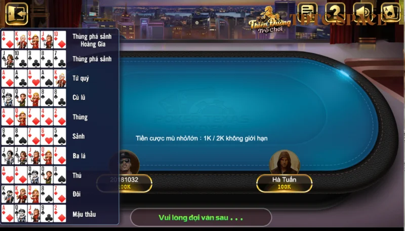 Tổ hợp bài trong poker Texas